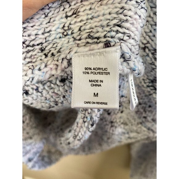 Soho New York & Company Womens Cable Knit Sweater M Long Sleeve Marled Gray - Picture 5 of 7